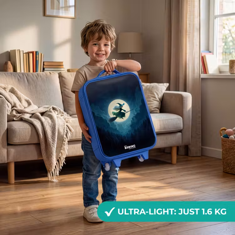 Kids’ Suitcase - Blue - Witch in Moonlight Flight — 2