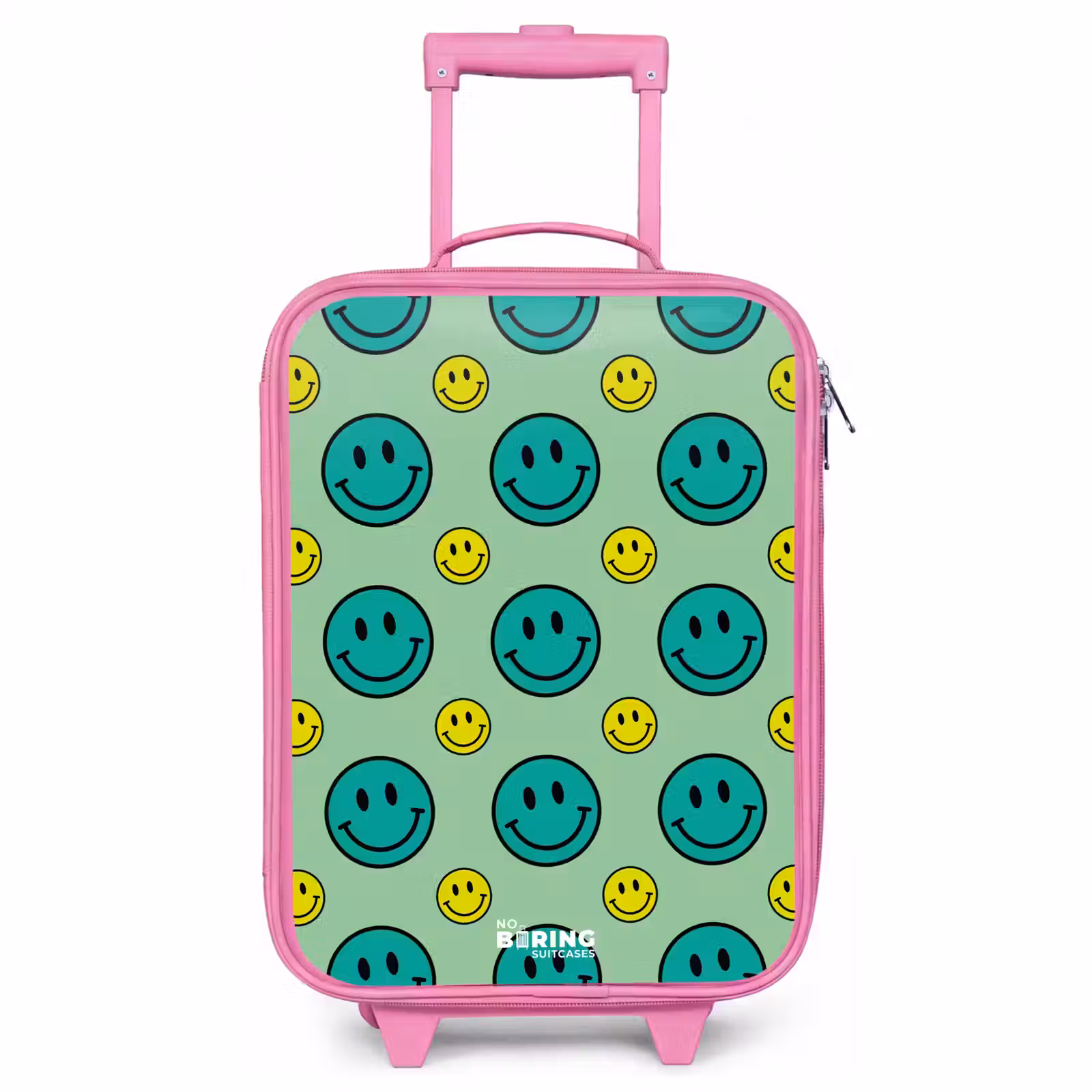 Kids’ Suitcase - Pink - All smiles green — 1