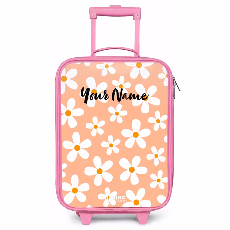 Kids’ Suitcase - Pink - Daisy mania peach — 1