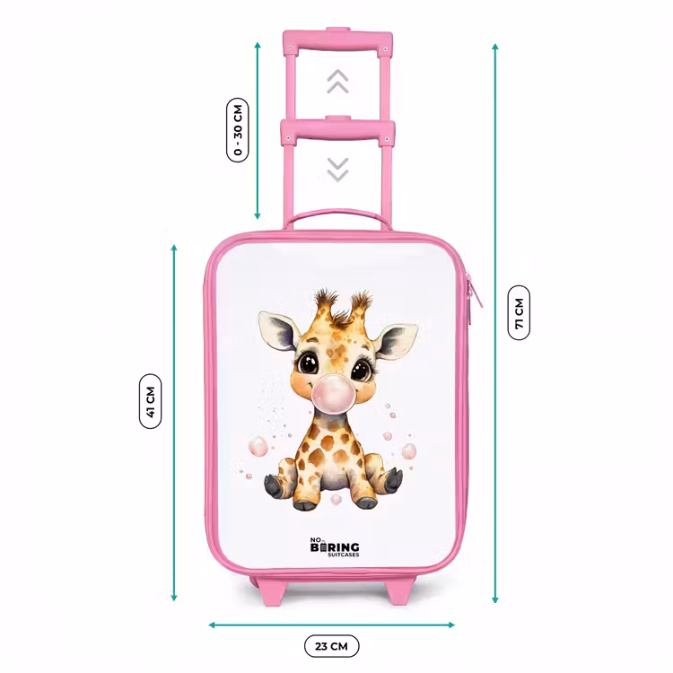 Kids’ Suitcase - Pink - Giraffe with pink gumball — 5