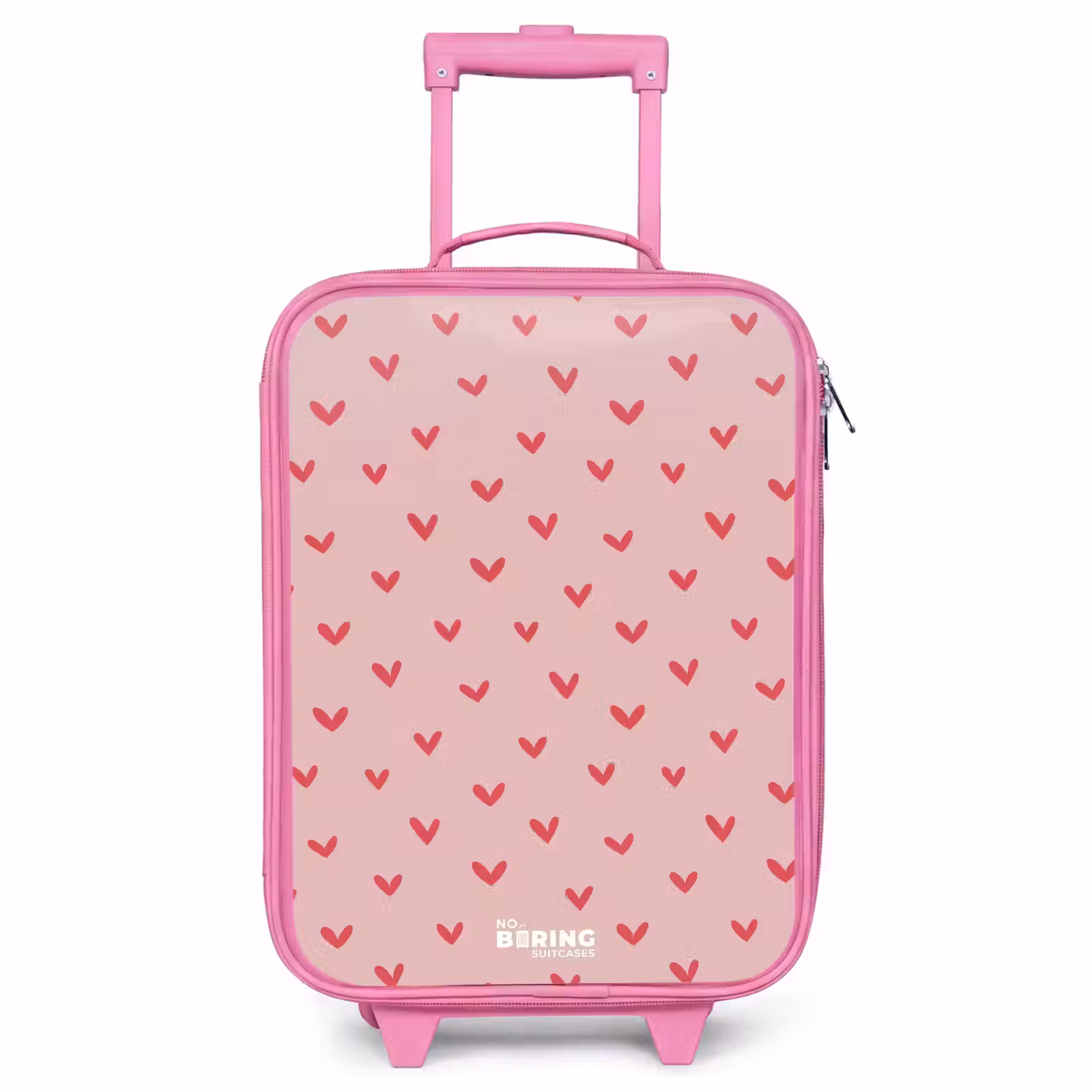 Kids’ Suitcase - Pink - Heart pattern with pink colors — 1