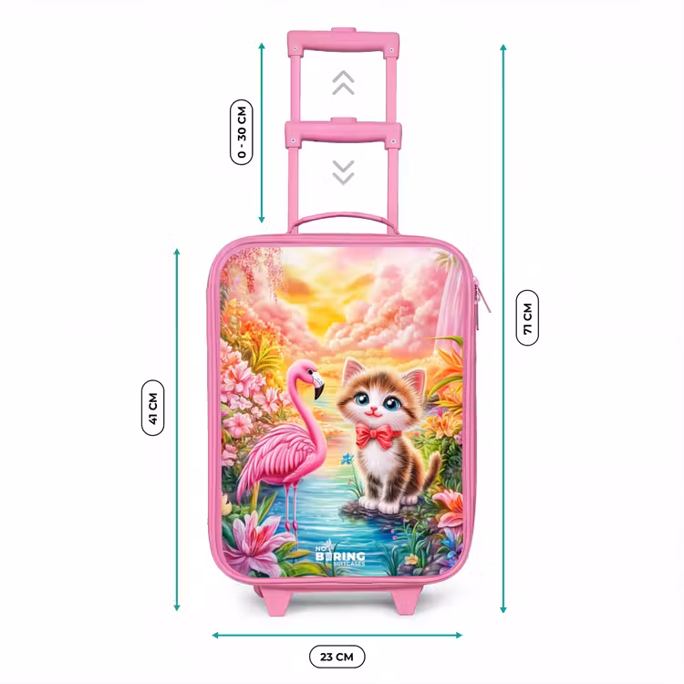 Kids’ Suitcase - Pink - Kitten with flamingo in tropical flower paradise — 5