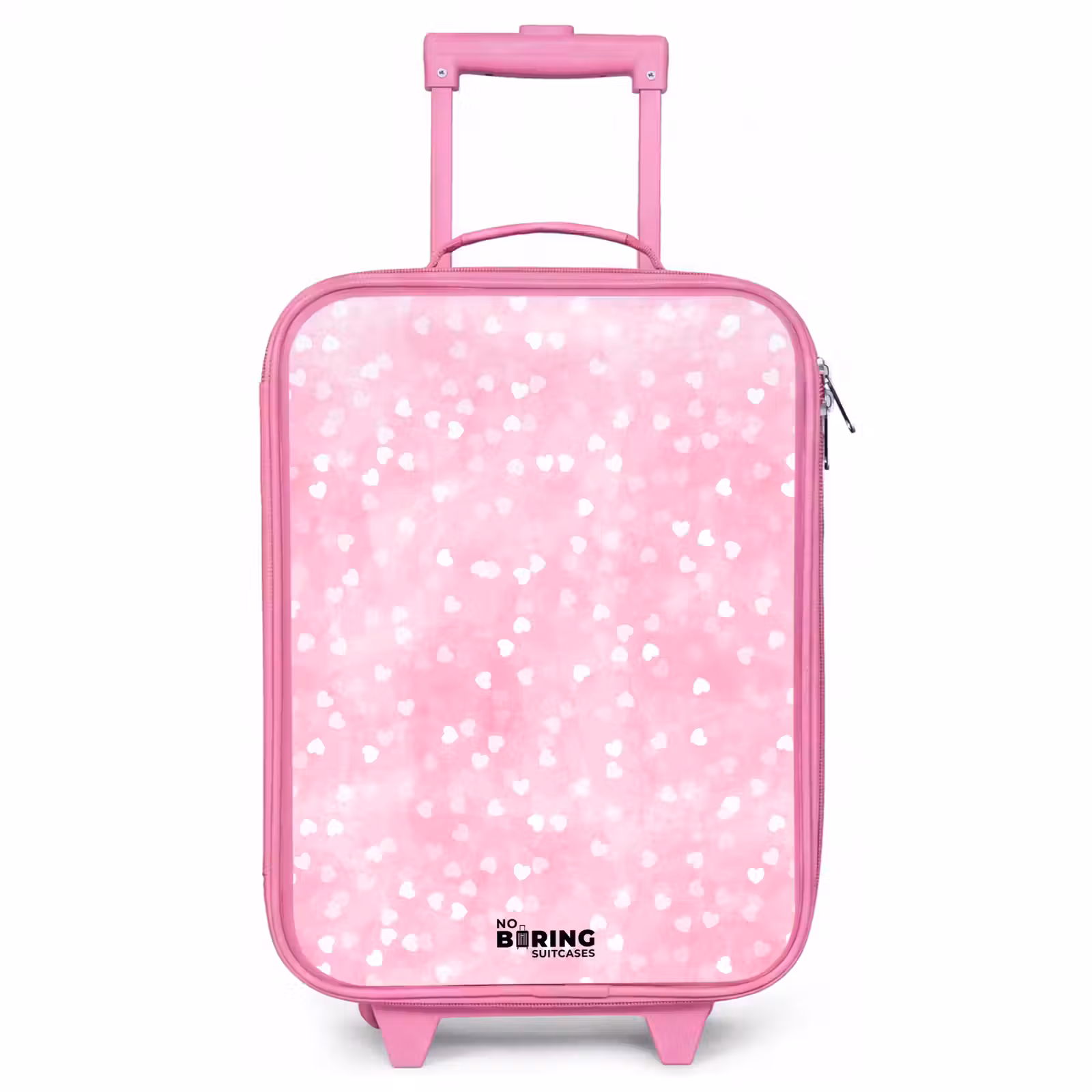 Kids’ Suitcase - Pink - Pink glitter hearts — 1