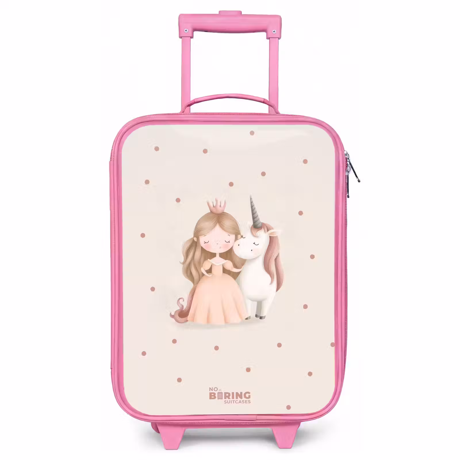 Kids’ Suitcase - Pink - Princess and a unicorn in pastel colors — 1