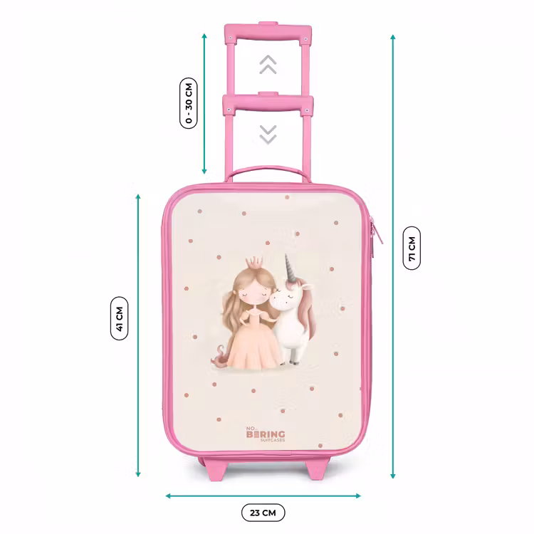 Kids’ Suitcase - Pink - Princess and a unicorn in pastel colors — 5