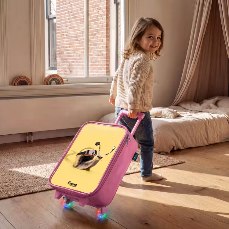 Kids’ Suitcase - Pink - Snail with motorcycle helmet — 3