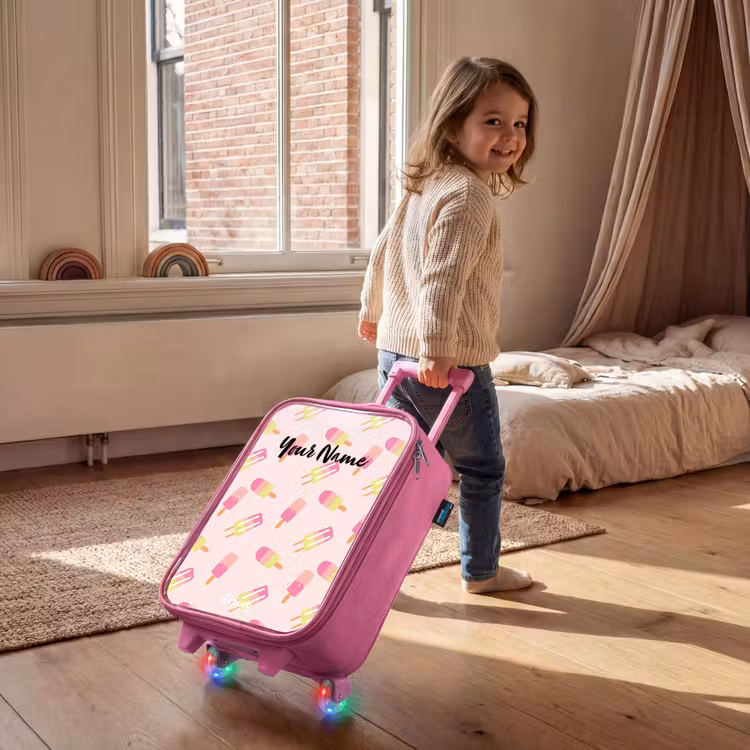 Kids’ Suitcase - Pink - Swirling water ices — 3