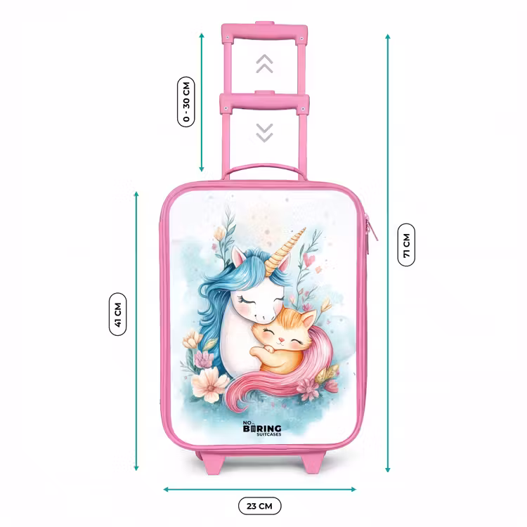 Kids’ Suitcase - Pink - Unicorn with blue mane and orange kitten — 5