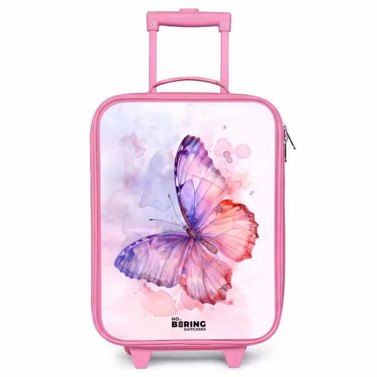 Kids’ Suitcase - Pink - Watercolor aurora — 1