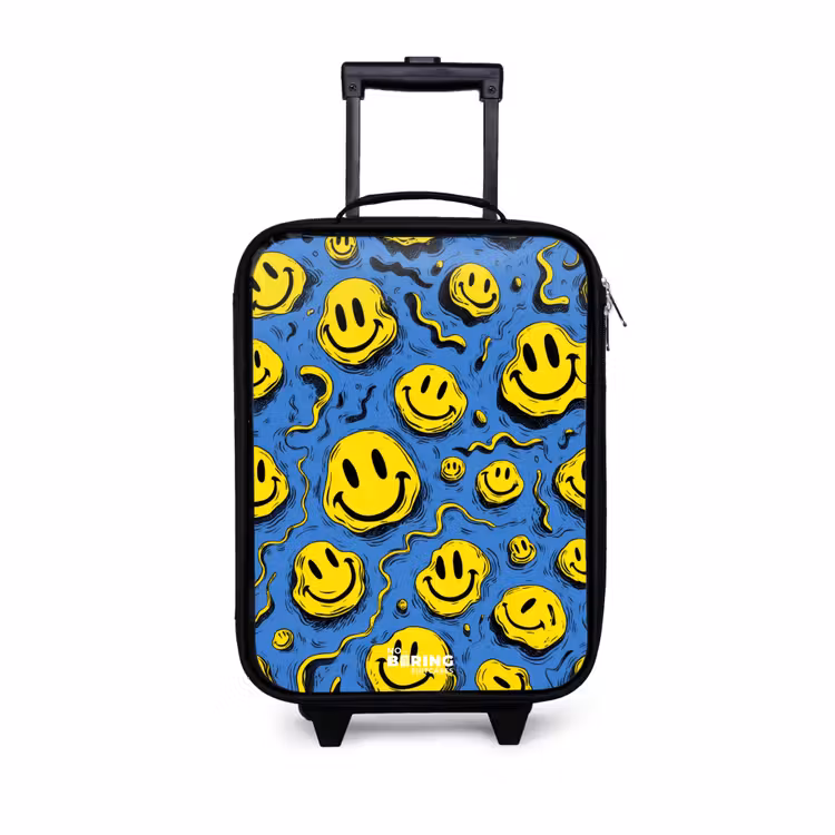 Kids’ Suitcase - Smiley - Yellow - Blue — 1