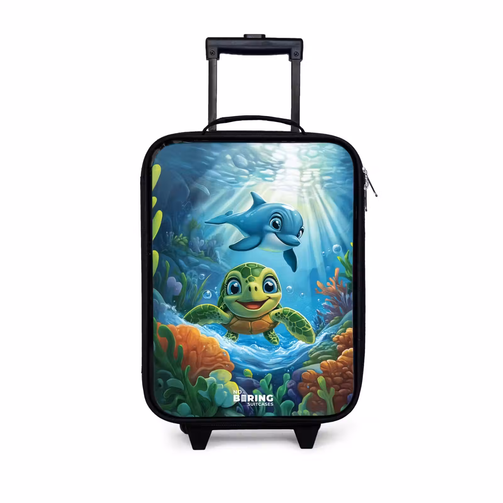 Kids’ Suitcase - Turtle and dolphin in blue ocean — 1