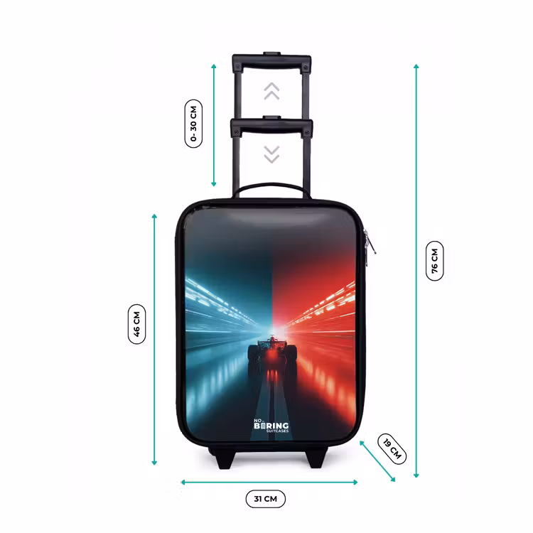Kids’ Suitcase - Track - Race car - Neon - Red — 3