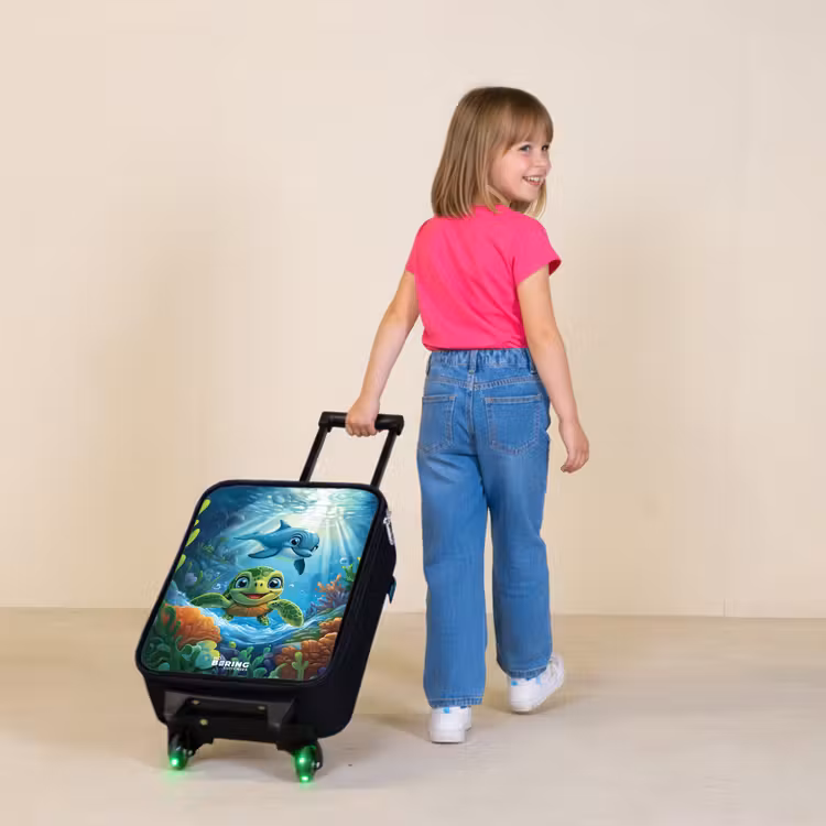 Kids’ Suitcase - Turtle and dolphin in blue ocean — 2