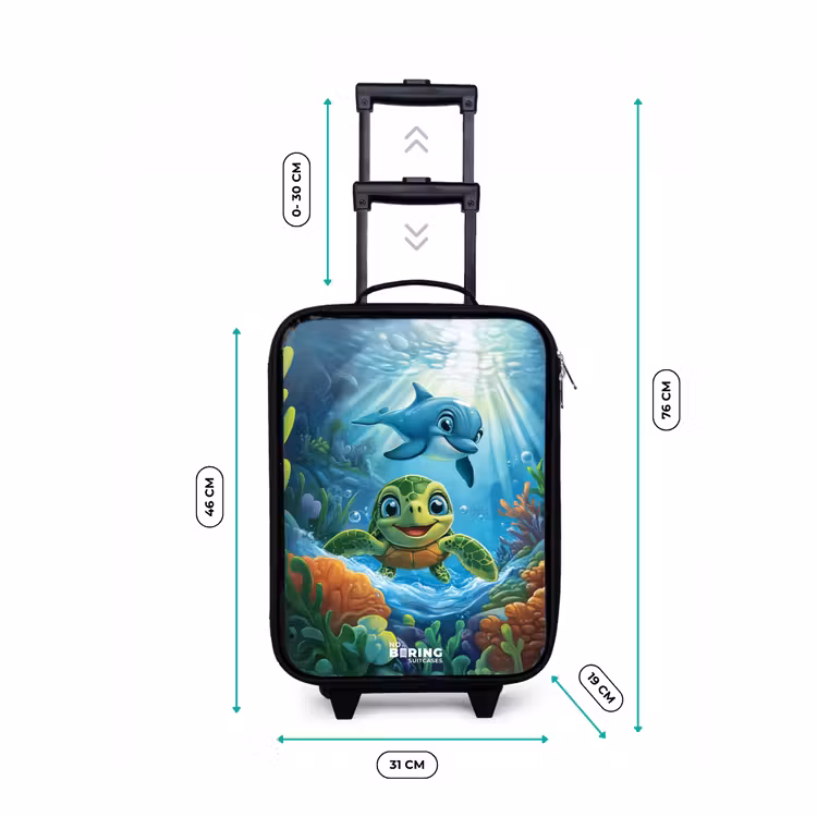 Kids’ Suitcase - Turtle and dolphin in blue ocean — 3