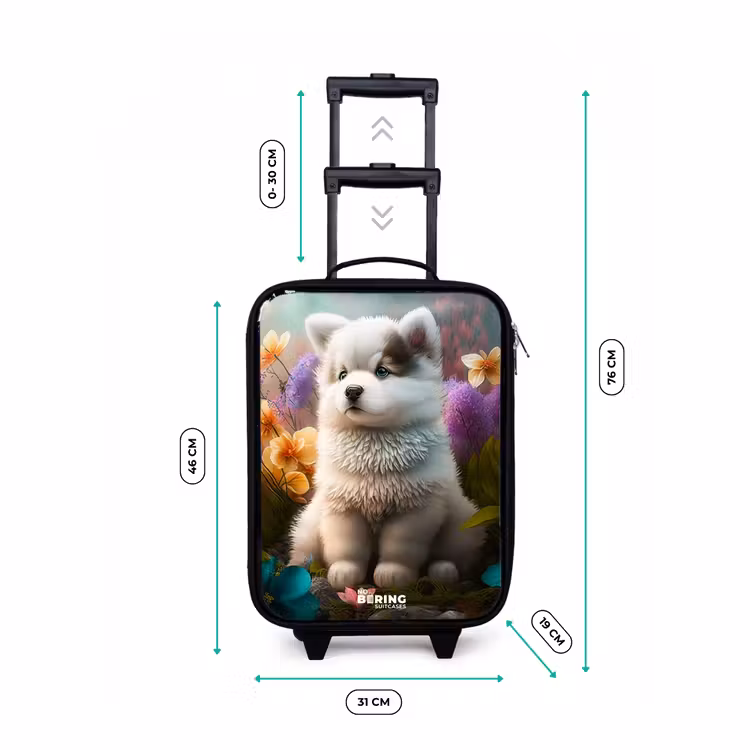 Kids’ Suitcase - White puppy in a flower meadow — 3