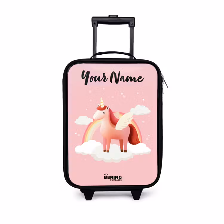 Kids' Suitcases with name - Unicorn - Wings - Pink - Rainbow β 1