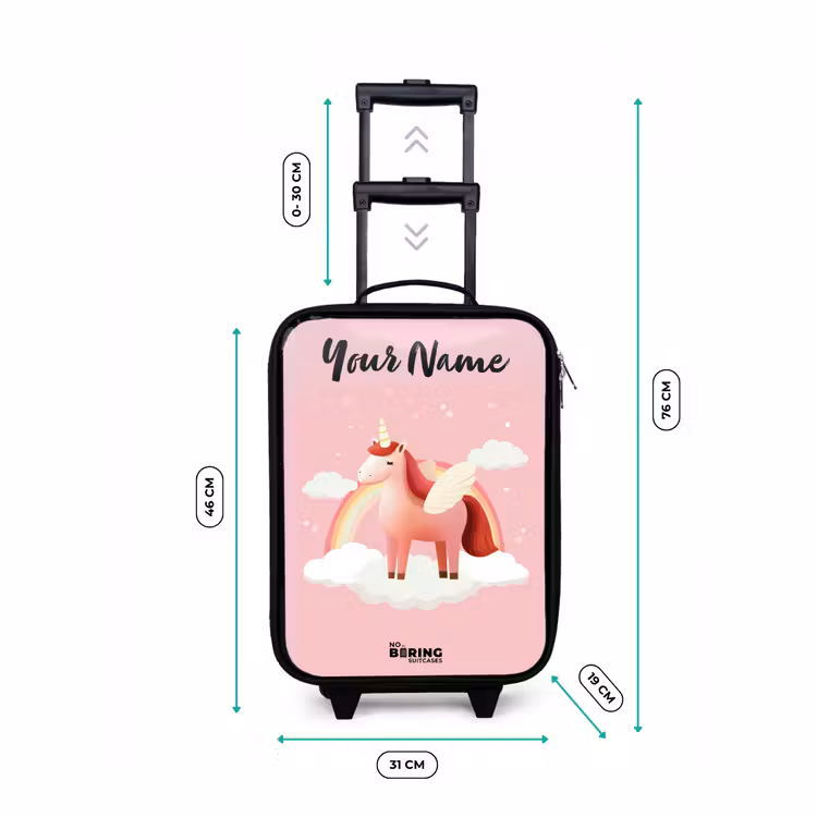 Kids' Suitcases with name - Unicorn - Wings - Pink - Rainbow β 3