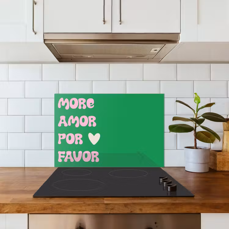 Kitchen Splashback - Amor - Valentine - Green - Text — 4