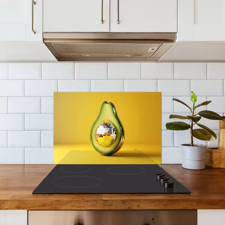 Kitchen Splashback - Avocado - Discoball - Yellow - Glitter — 4