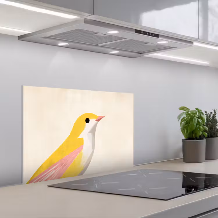 Kitchen Splashback - Bird - Minimalist - Yellow — 3