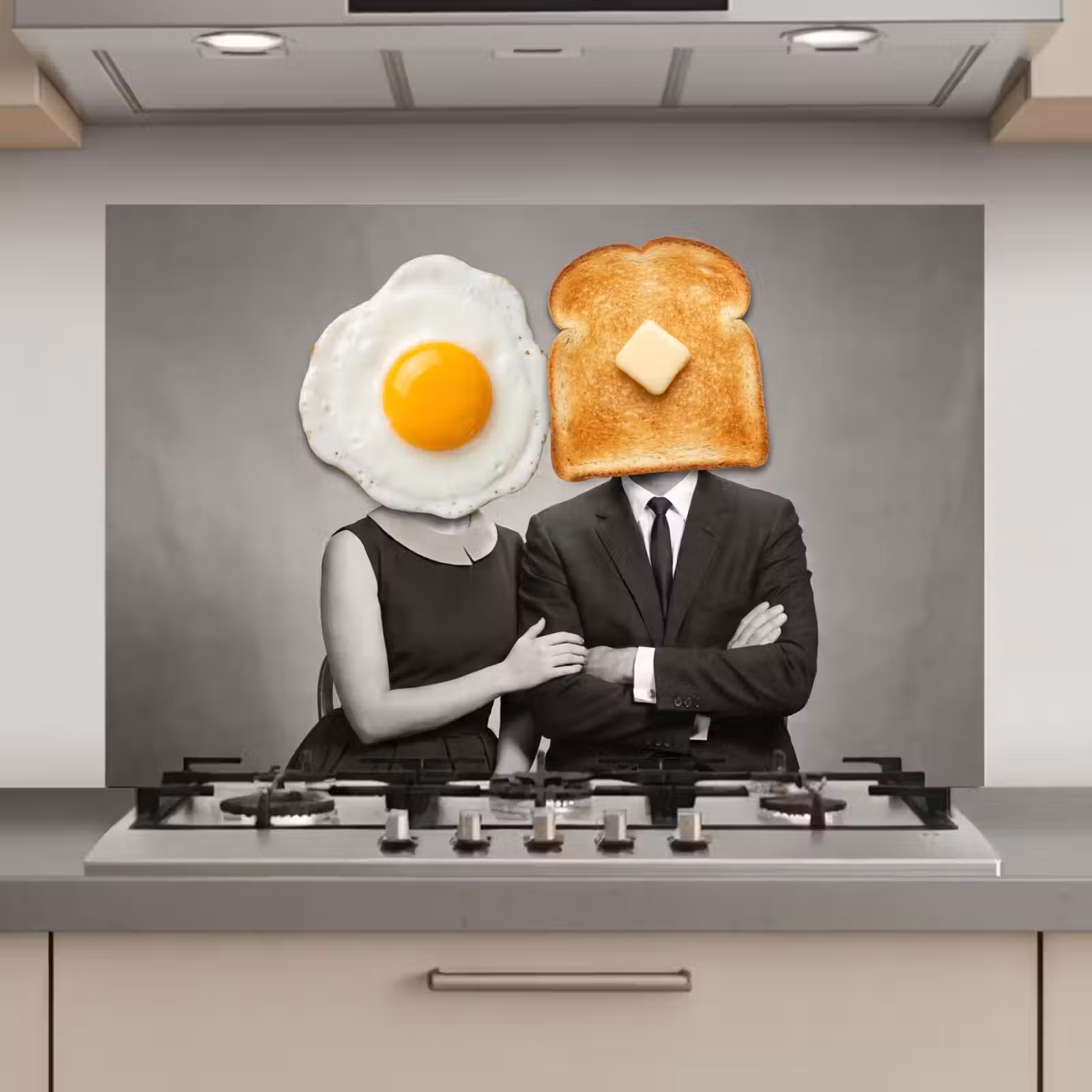 Kitchen Splashback - Breakfast - Couple - Egg - Bread — 1