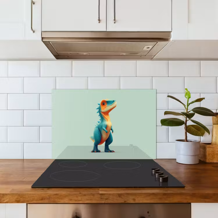Kitchen Splashback - Cartoon - Dino - Orange - Skittles — 3
