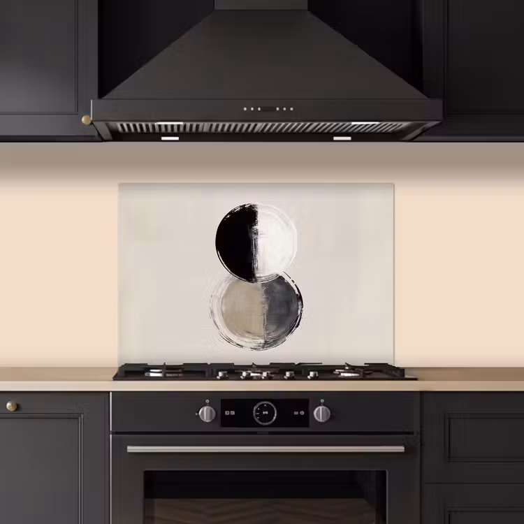 Kitchen Splashback - Circles - Stripes - Minimalist - Black — 2