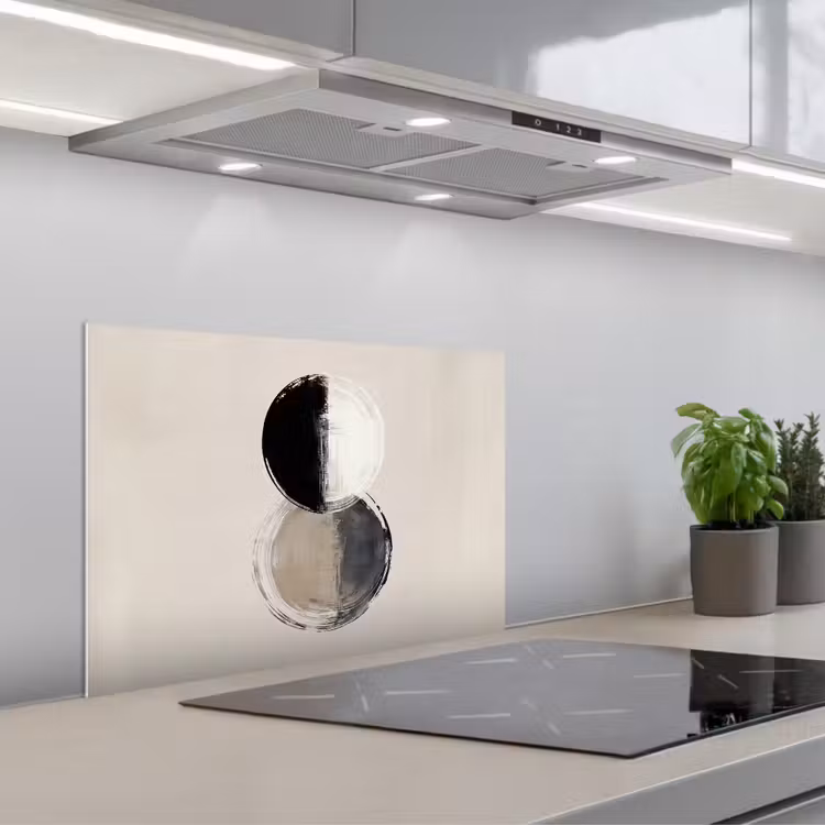Kitchen Splashback - Circles - Stripes - Minimalist - Black — 3