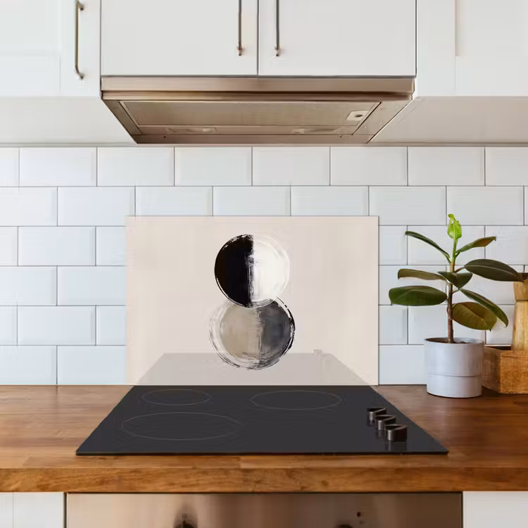 Kitchen Splashback - Circles - Stripes - Minimalist - Black — 4