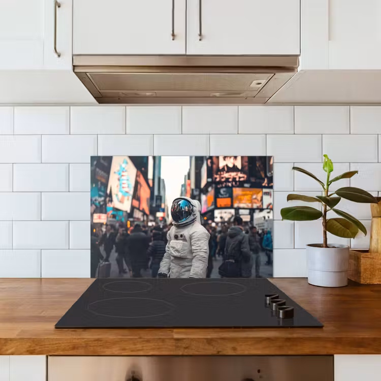 Kitchen Splashback - City - People - Astronaut - White — 4