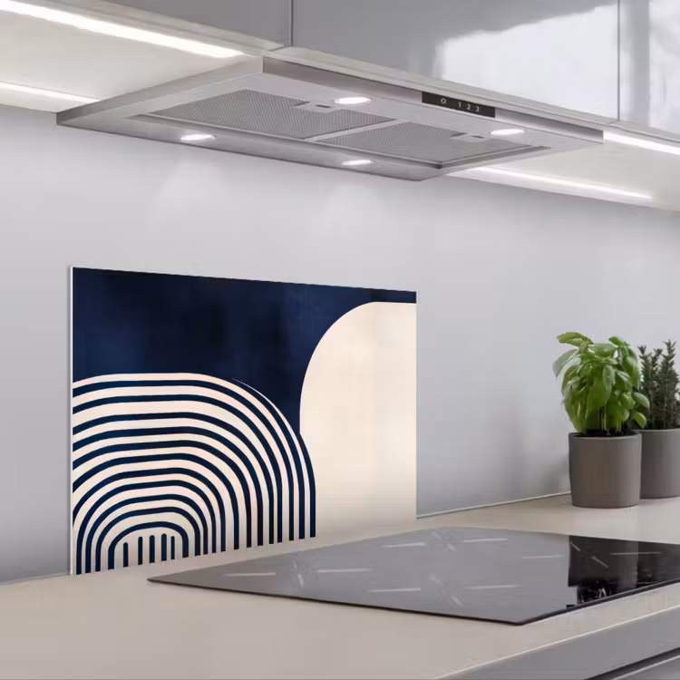 Kitchen Splashback - Dark blue - Abstract - Lines — 3