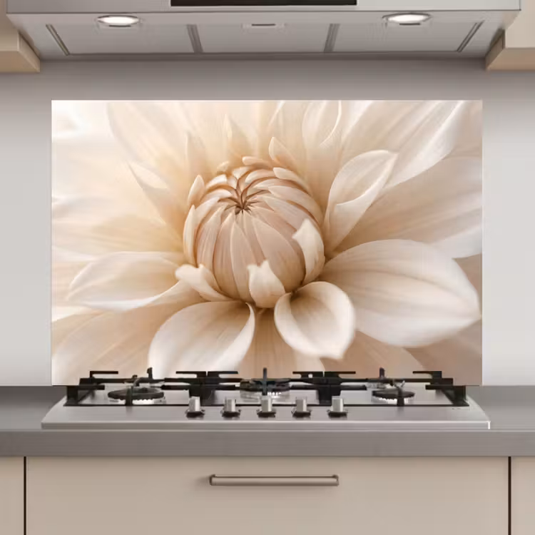 Kitchen Splashback - Flower - Dahlia - White — 1