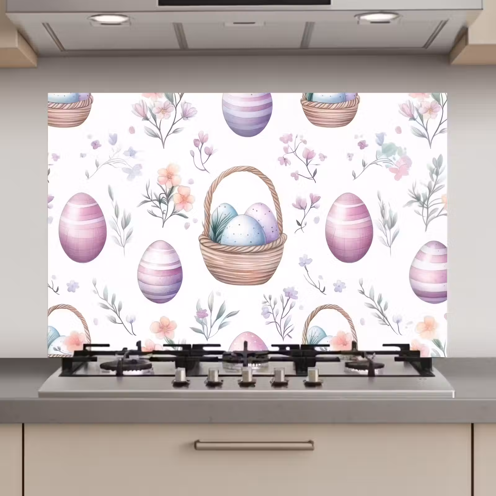 Kitchen Splashback - Flowers - Easter eggs - Pattern — 1