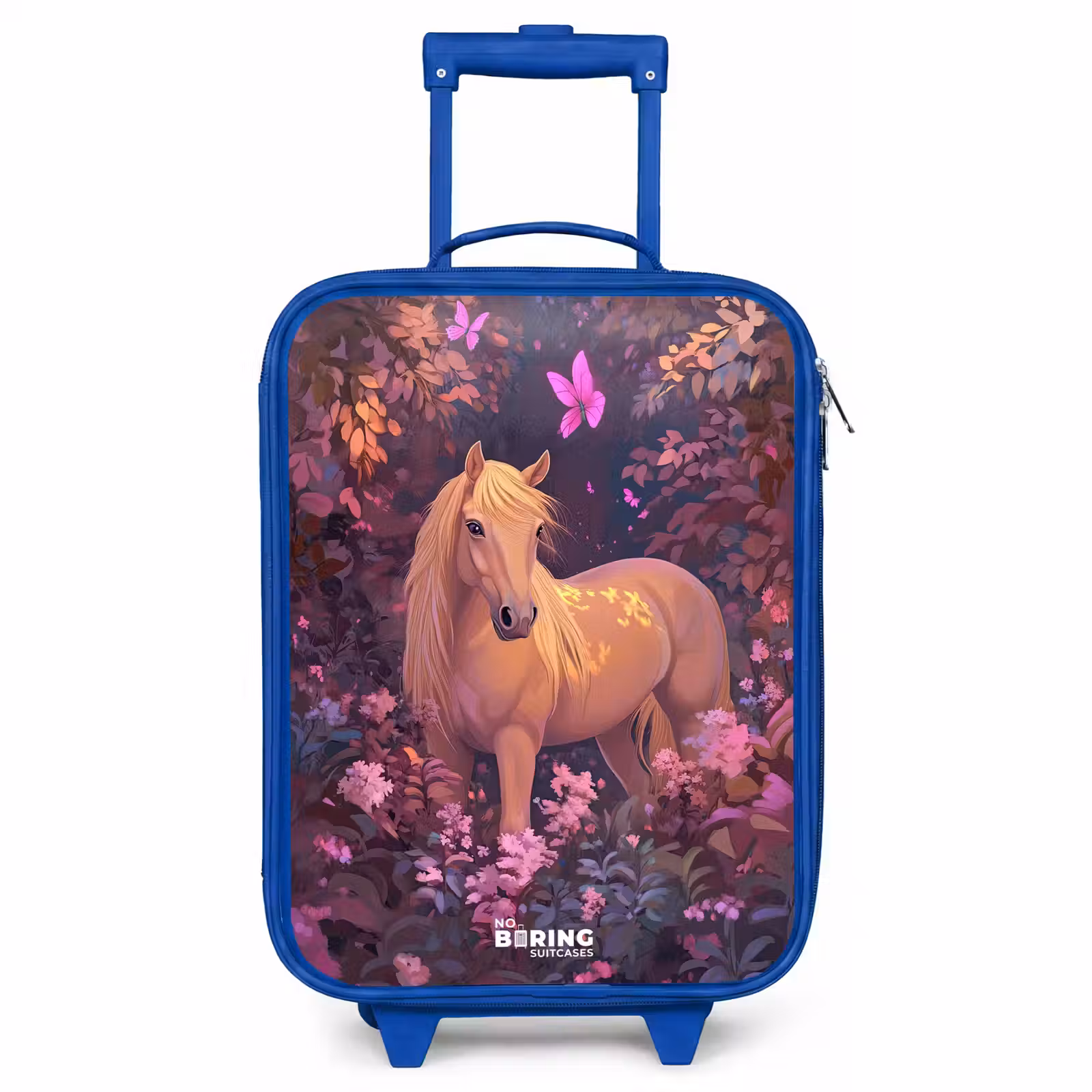 Kids’ Suitcase - Blue - Horse - Flowers - Purple - Butterfly — 1