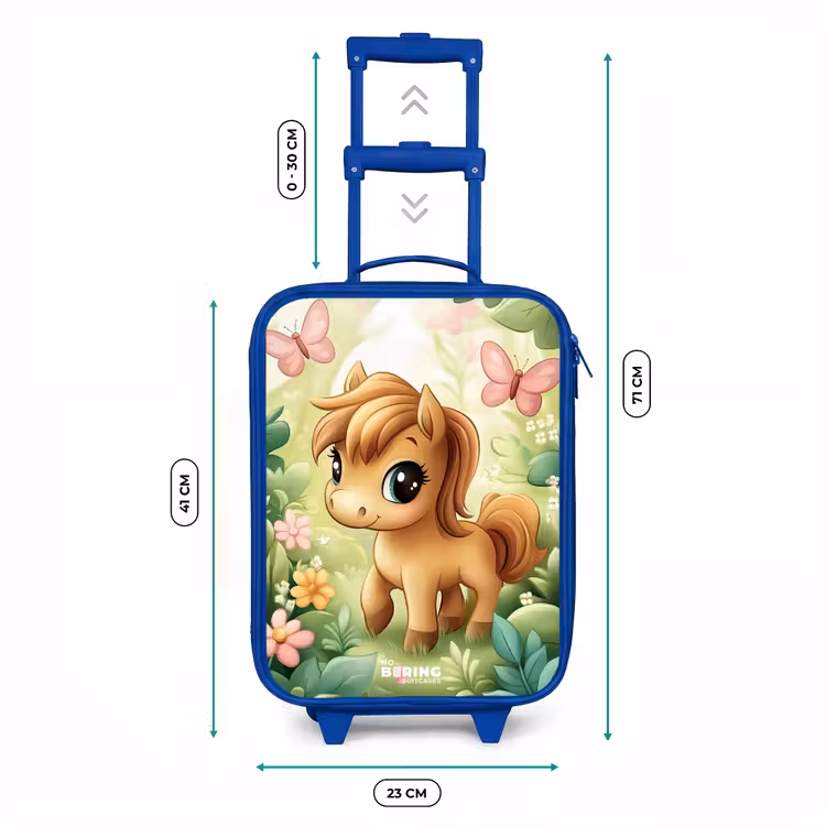 Kids’ Suitcase - Blue - Horse - Flowers - Butterflies — 6