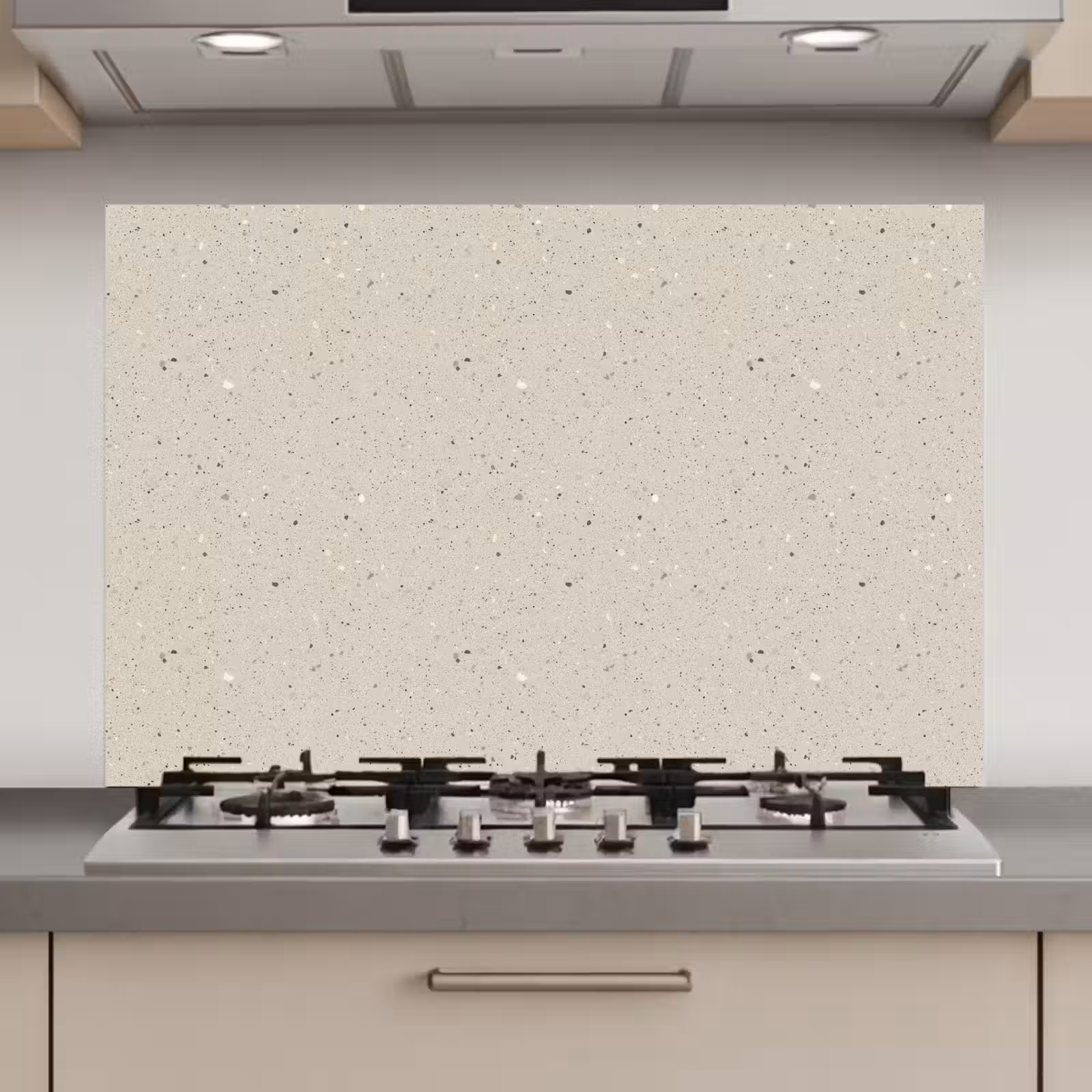 Kitchen Splashback - Light beige - Terrazzo - Gray — 1