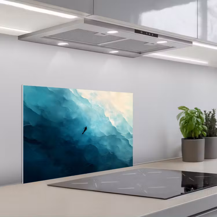 Kitchen Splashback - Sea - Silhouette - Abstract - Blue — 3