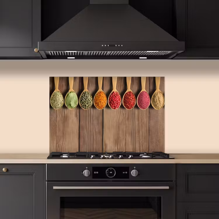 Kitchen Splashback - Spoons - Herbs - Wood — 2