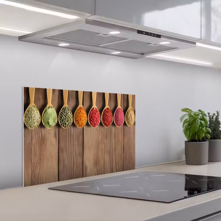 Kitchen Splashback - Spoons - Herbs - Wood — 3