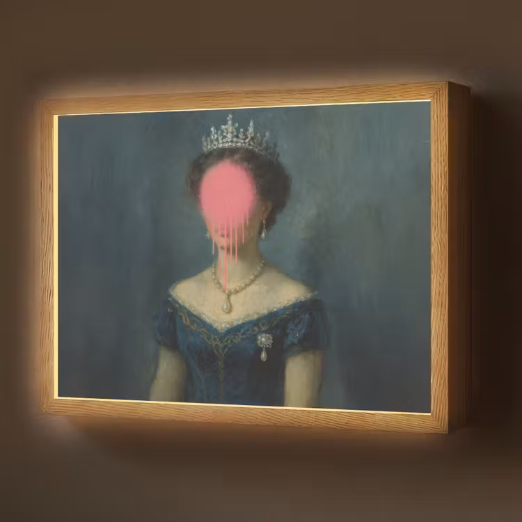 Lightbox - Crown - Pink dripping paint - Portrait — 1