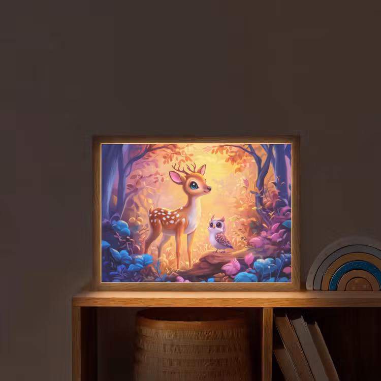 Lightbox - Kids' Wall Lamp - Deer - Owl - Fantasy - Forest — 2