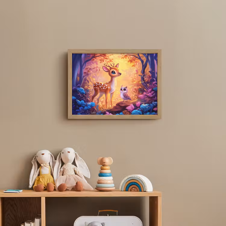 Lightbox - Kids' Wall Lamp - Deer - Owl - Fantasy - Forest — 3