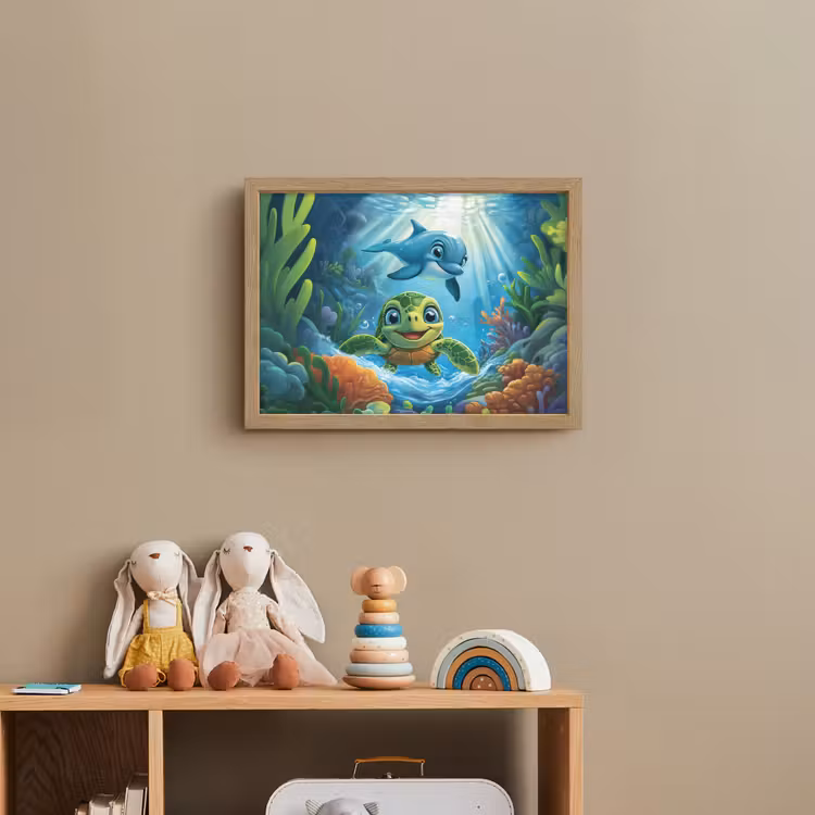 Lightbox - Kids' Wall Lamp - Turtle - Dolphin - Ocean — 3