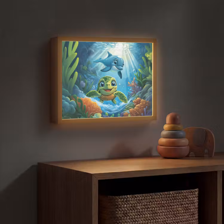 Lightbox - Kids' Wall Lamp - Turtle - Dolphin - Ocean — 4
