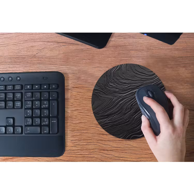 Mouse Pad - Black - Abstract - Wood — 2