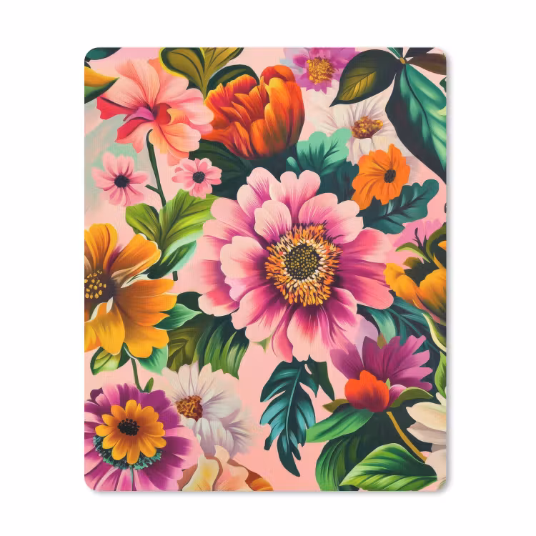 Mouse Pad - Flowers - Colorful - Pink — 1