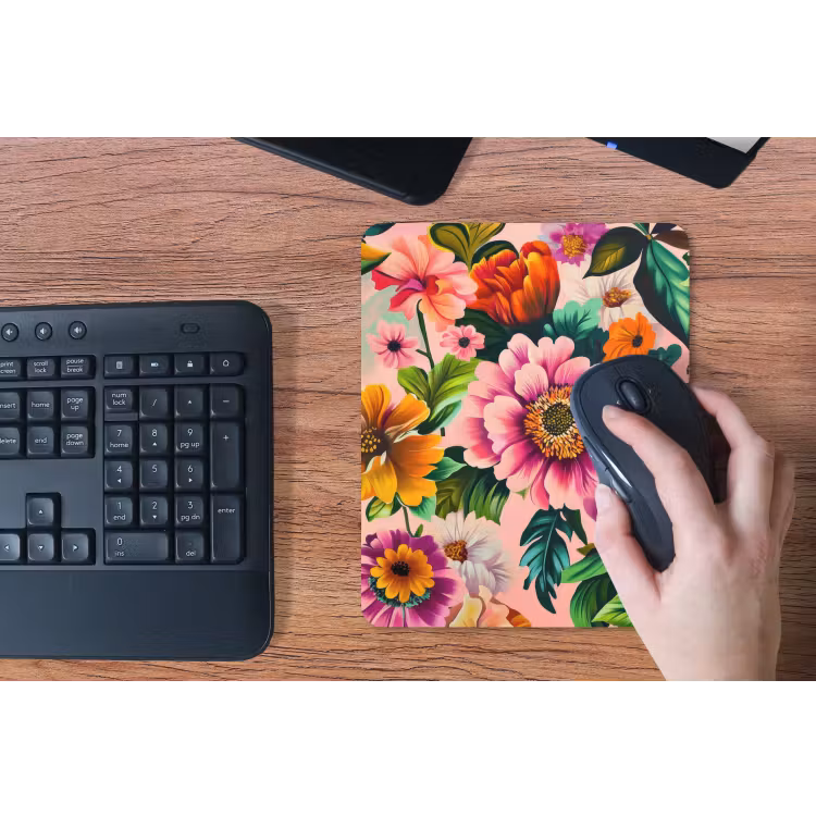 Mouse Pad - Flowers - Colorful - Pink — 3