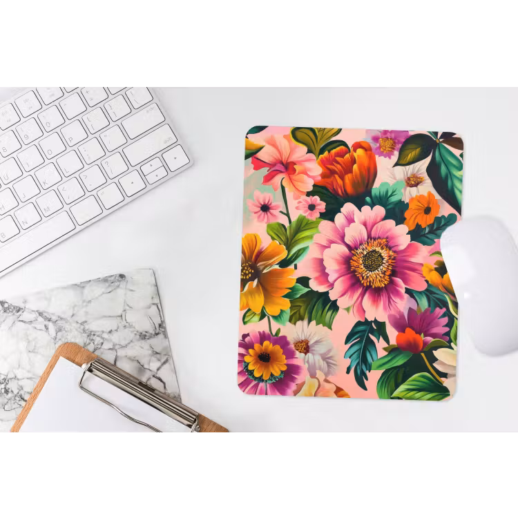 Mouse Pad - Flowers - Colorful - Pink — 4