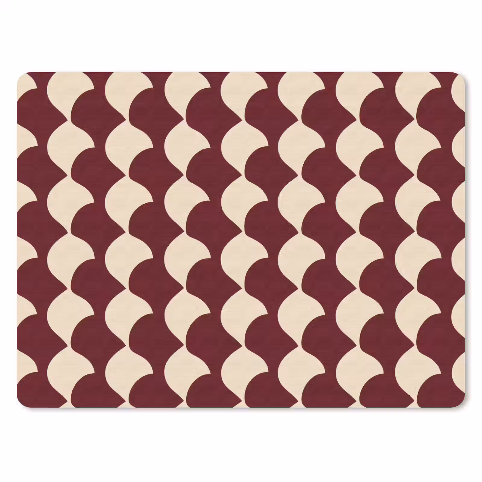 Mouse Pad - Red - Tile pattern - Cream — 1