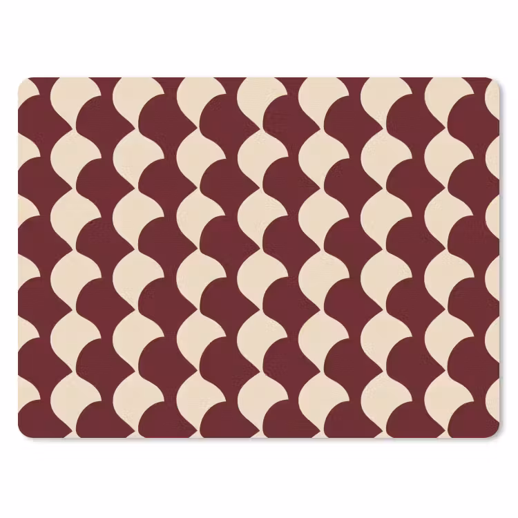 Mouse Pad - Red - Tile pattern - Cream — 1